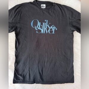 Quiksilver - Black Tee with Blue Logo Mens Size Large